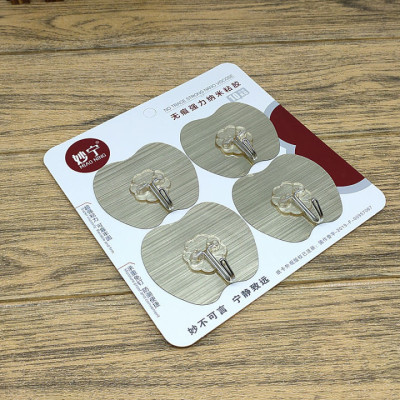 Set 4 móc dán tường NHÔM hình quả táo siêu dính, chịu lực tốt - giao màu ngẫu nhiên