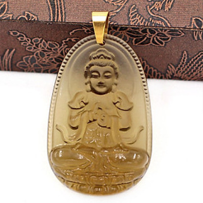 Mặt Dây Chuyền Phật Đại Nhật Như Lai đá Obsidian size nhỏ 3.6cm - phật bản mệnh tuổi Mùi, Thân