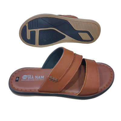 Dép Nam Quai Ngang Da Bò Thật TITI ĐÔ Cao Cấp DNA2155d