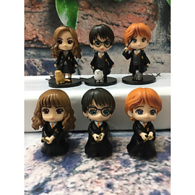 Bộ Sưu Tập Mô hình để bàn 6 nhân vật Harry Potter phong cách Chibi siêu đáng yêu, cao 9-10cm, cử động được khớp tay DRU - Hàng Chính Hãng 