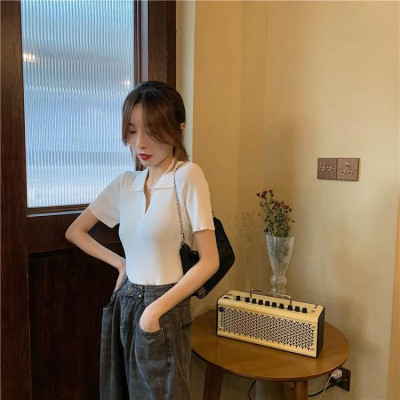 Áo Croptop  Áo Croptop Nữ Tay Ngắn Có Cổ Dáng Polo Siêu Xinh Mềm Mịn