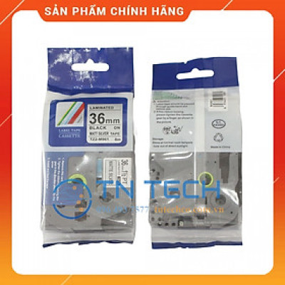 Nhãn In Tz2-M961 - Đen nền bạc 36mm x 8m - Dùng cho máy in BROTHER - AIMO - PUTY [Hàng nhập khẩu]