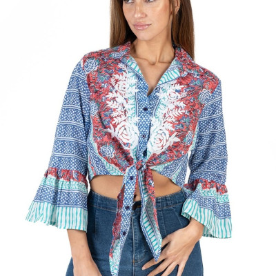 Áo Boho Hoa Nổi Cotton Isla Bonita