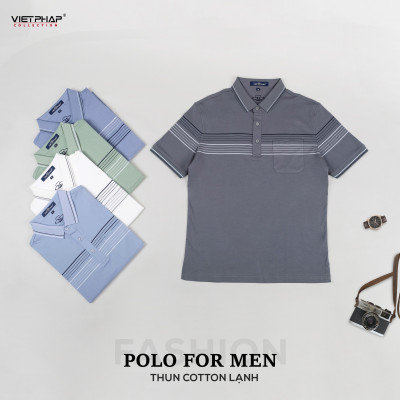 Áo Polo Nam VIỆT PHÁP Form Luxury - Thun Cotton Lạnh , lịch lãm, sang trọng 35451