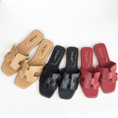 Dép Thời Trang Nữ Da PU Cao Cấp Quai Ngang Lót Dép Mềm Êm 21322