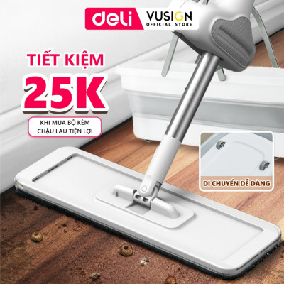 [KÈM CHẬU] Cây lau nhà tự vắt thông minh chổi lau nhà xoay 360 độ tiện lợi, siêu sạch cho phòng khách phòng ngủ