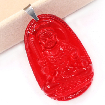 [Tuổi Dậu] Mặt Dây Chuyền Phật Bất Động Minh Vương Đá Pha Lê Đỏ Size Nhỏ 3.6cm & Size Lớn 5cm- Tặng Kèm Móc Inox - Phong Thủy 868 - May Mắn - Bình An