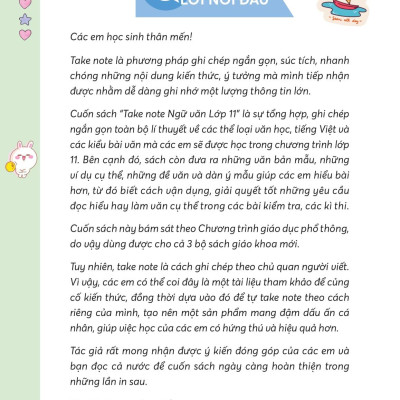 Sách - Take Note Ngữ Văn - Tổng Hợp Kiến Thức - Hiểu Nhanh, Nhớ Lâu! - Lớp 11