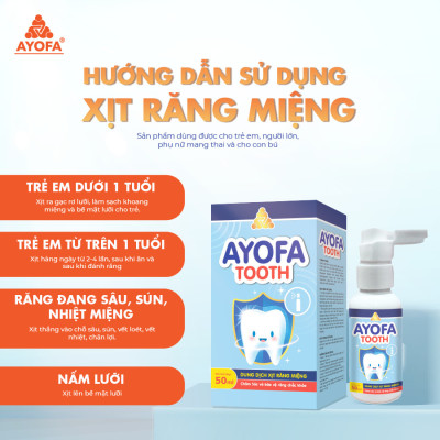 Xịt Chống Sâu Răng Cho Bé và Thơm Miệng Người Lớn AYOFA TOOTH 50ml
