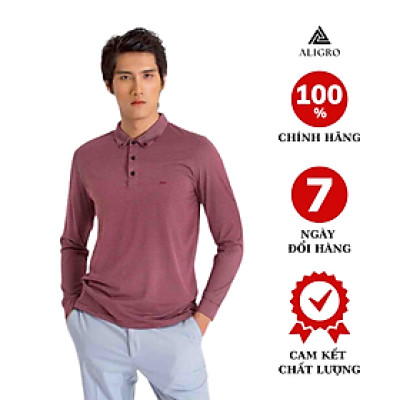 ÁO THUN NAM DÀI TAY KẺ NGANG MÀU ĐỎ ĐÔ ALIGRO ALGAPD029