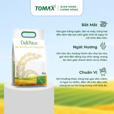 Combo 3 túi 5kg gạo ST25 Tomax thượng hạng, dẻo thơm