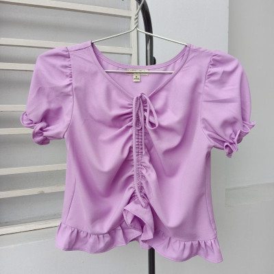 Áo Croptop New Design  Thiết Kế Cổ V ,Áo Nữ Xinh Đẹp Chất Vải Lụa ,Mặc Mát AO0003