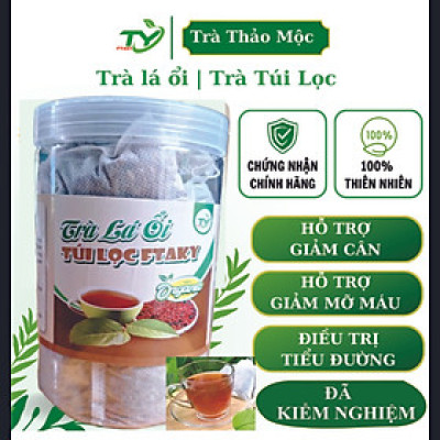 Trà lá ổi túi lọc ftaky - Tan mỡ giảm cân, ngừa tiểu đường (30 túi x 8g) túi to chà bá