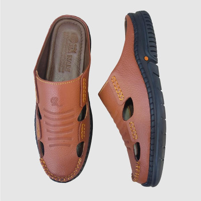 Dép bít mũi nam da bò thật TiTi ĐÔ cao cấp GSB20118d