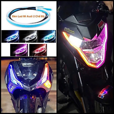 Đèn Mí Audi Xi Nhan Chạy Đuổi Cho Xe Máy & Ô Tô - Combo 2 Dây Led DC 12V Dài 60cm, Hiệu Ứng Demi