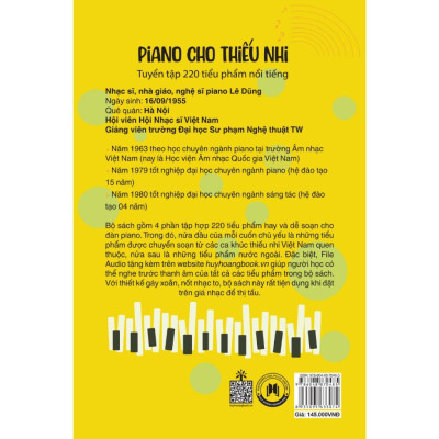 Sách - Piano Cho Thiếu Nhi Tuyển Tập 220 Tiểu Phẩm Nổi Tiếng - Phần 2 - Huy Hoàng Bookstore