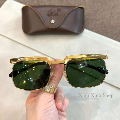 Kính râm chống nắng cao cấp cho nam Solex Mắt thủy tinh gọng Titan mạ vàng 14K 