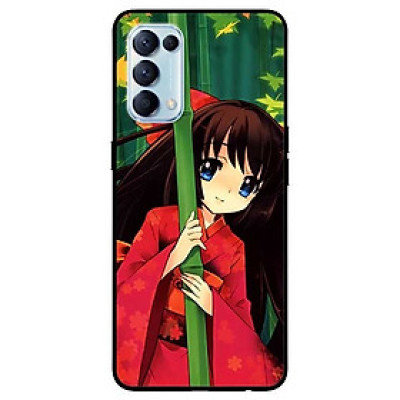 Ốp lưng dành cho Oppo Reno 5 mẫu Anime Cô Gái Kimono Đỏ