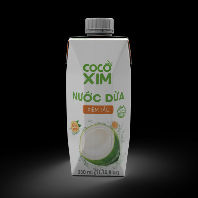 Nước dừa đóng hộp Cocoxim Tắc dung tích 330ml/Hộp