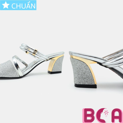 Giày cao gót nữ 5p RO539 ROSATA tại BCASHOP hở mũi, quai ngang 2 dây có thể mang theo nhiều kiểu, màu bạc