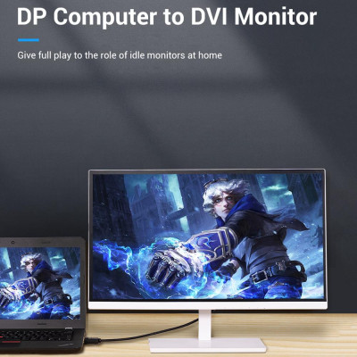 Cáp chuyển đổi HAFBH DP Display-port to DVI 24 + 1Pin Male to Male for HDTV PC Projector Monitor Display 1080p 2m - đen