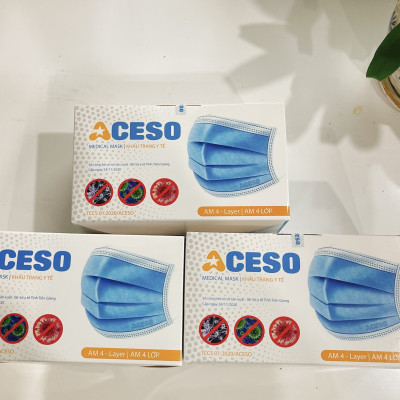 Khẩu trang kháng khuẩn 4 lớp Aceso - Tiêu chuẩn TCVN 8389-1 và ISO 13485: 2016.