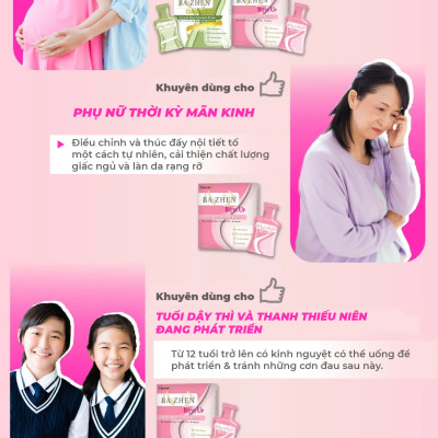 [QUÀ 20.10] Nước Uống Thảo Mộc Giảm Đau Bụng Kinh Hiệu Quả, Tăng Kích Cỡ Vòng 1, Thon Gọn Sắc Vóc Ba Zhen Ujuwon Bust Up (Hộp 8 Gói)