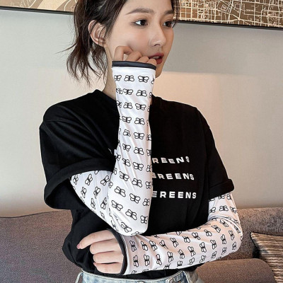 Găng Tay Chống Nắng Dáng Rộng Vải Lụa Mát In Hoa Xinh Xắn, Chống Tia Cực Tím, Thời Trang Mùa Hè Cho Nữ. TakyHome 7777