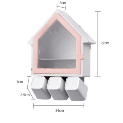 Hộp/ Kệ Đựng Vật Dụng Nhà Tắm Hình Mái Nhà  Sang Trọng Được Chọn Màu ( Tặng Kèm 3 Ly ) - PaKaSa