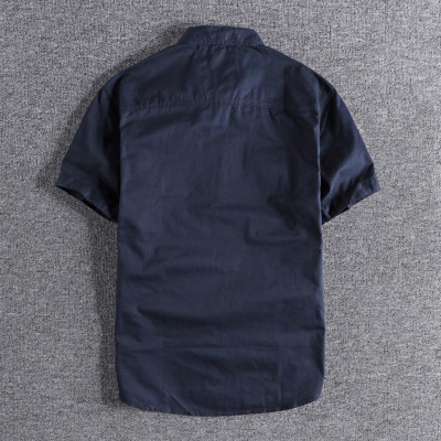 Áo sơ mi Retro túi hộp ngắn tay chiến thuật_dã ngoại