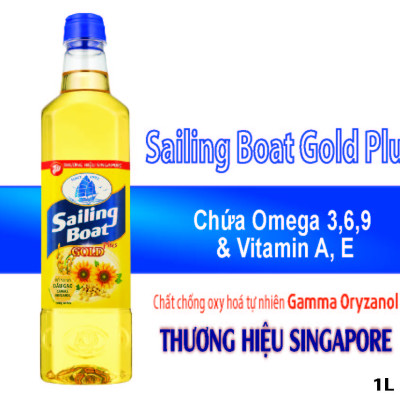 Dầu ăn Sailing Boat Gold Plus 1L giàu Omega 3,6,9 và chất chống oxy hóa [FREESHIP]