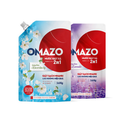 Combo 2 Túi Nước Giặt Xả Omazo Đậm Đặc Hương Hoa Cỏ Diệu Kỳ & Lavender (3.6kg x2)