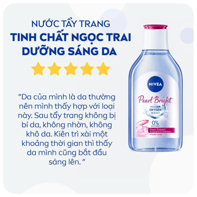 Nước Tẩy Trang Nivea Pearl White Tính Chất Ngọc Trai Sáng Da Dành Cho Da Thường Và Khô 400ml