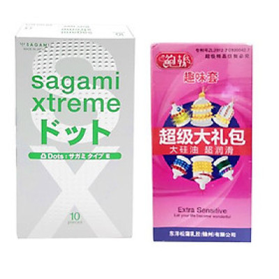 Bao cao su Sagami gai + bao gai bi  lớn 6 cái ( màu ngẫu nhiên )