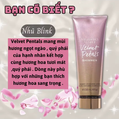 Victoria Secret Shimmer Velvet Petals Chính Hãng - Body Mist Victoria Secret 250ml & Lotion Victoria Secret 236ml Chính Hãng