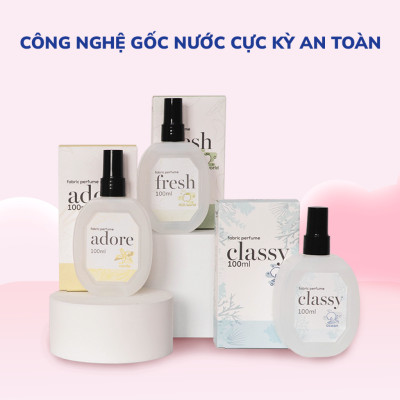 Chai xịt thơm quần áo Lovenose 100ml chiết xuất tinh dầu thiên nhiên thơm mát khử mùi hôi