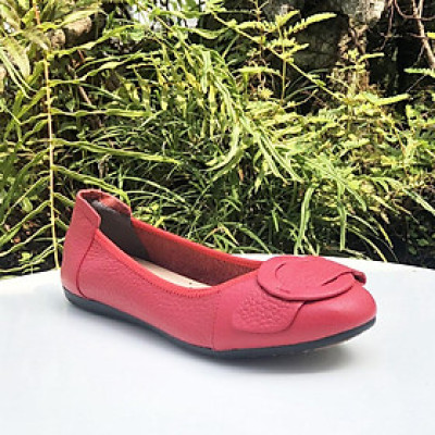 giày búp bê da khóa tròn thời trang phong cách 21449