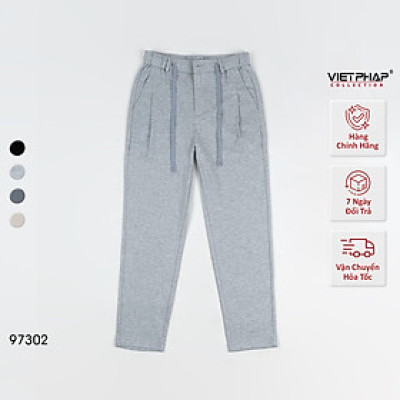 Quần Jogger Không Bo VIỆT PHÁP - Thun Cotton co giãn, cạp chun, dây rút, thoải mái vận động 97302