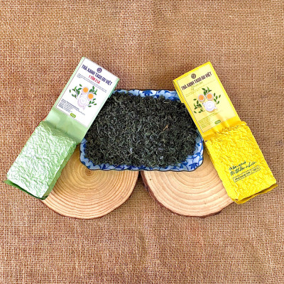 Trà Xanh Tân Cương Thái Nguyên TASO GU VIỆT 100g - Trà 1 Tôm 3 Lá