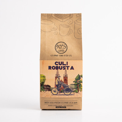 Cà Phê Culi Robusta Rang Xay Nguyên Chất - 90S Coffee Vietnam - 100% Cà Phê Sạch Cao Cấp