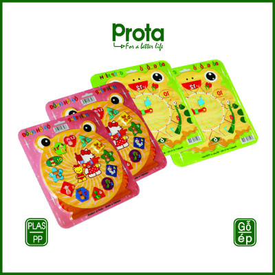 [CHÍNH HÃNG] Đồng hồ gỗ ghép hình Bé trai cao cấp Prota + quà tặng SỐC