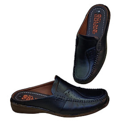 Dép Bít Mũi Nam Da Bò Thật TiTi ĐÔ Cao Cấp GSB2098d