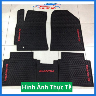 Lót sàn ô tô cao su Elantra 2018-2019-2020-2021-2022 không mùi chống trơn trượt