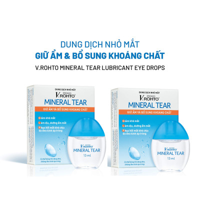 Combo 2 Nước nhỏ mắt giữ ẩm & bổ sung khoáng chất V.Rohto Mineral Tear 13ml