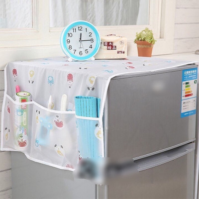 Khăn che tủ lạnh vải nilon  có túi đựng 2 bên ,chống thấm ,chống bụi  ,hoa văn trang nhã ,màu sắc đẹp mắt ,bảo vệ nóc tủ lạnh luôn sạch sẽ như mới 