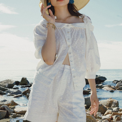 Áo Croptop Thêu Hạ Vũ TOP235 thời trang thiết kế Hity