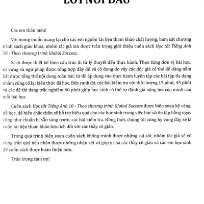 Học Tốt Tiếng Anh 10 - Theo Chương Trình Global Success (Tài Liệu Tham Khảo Thiết Thực Cho Giáo Viên Và Học Sinh) _HH