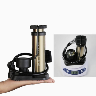 Bơm Hơi Hợp Kim Dùng Chân Cho Xe Máy , Xe Đạp NHONOR Có Đồng Hồ Đo Áp Suất- Hàng Chính Hãng ( Tặng Kèm Kim Bơm Banh Và Bơm Thú Hơi ) 