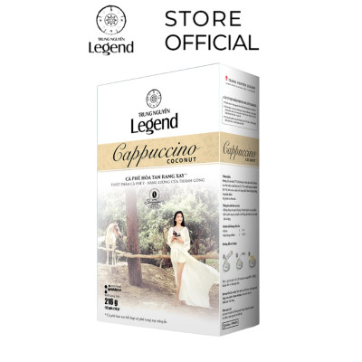 Cà Phê Trung Nguyên Legend Cappuccino Coconut – Hộp 12 Gói – Cà Phê Dừa Thơm Béo, Đậm Hương Vị Nhiệt Đới