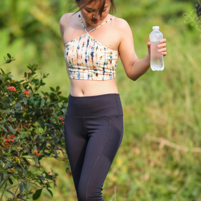 Áo ngực thể thao cổ yếm LMcation Sophie - Sọc đủ màu